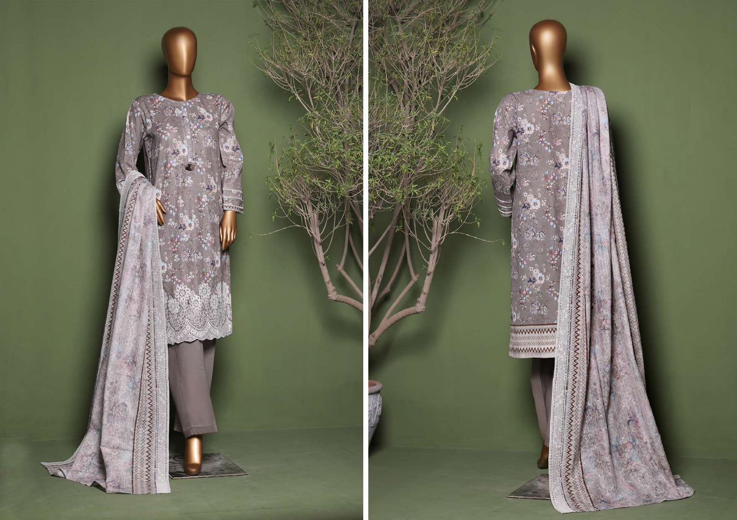 KHADDAR PRINTKARI Embroidered