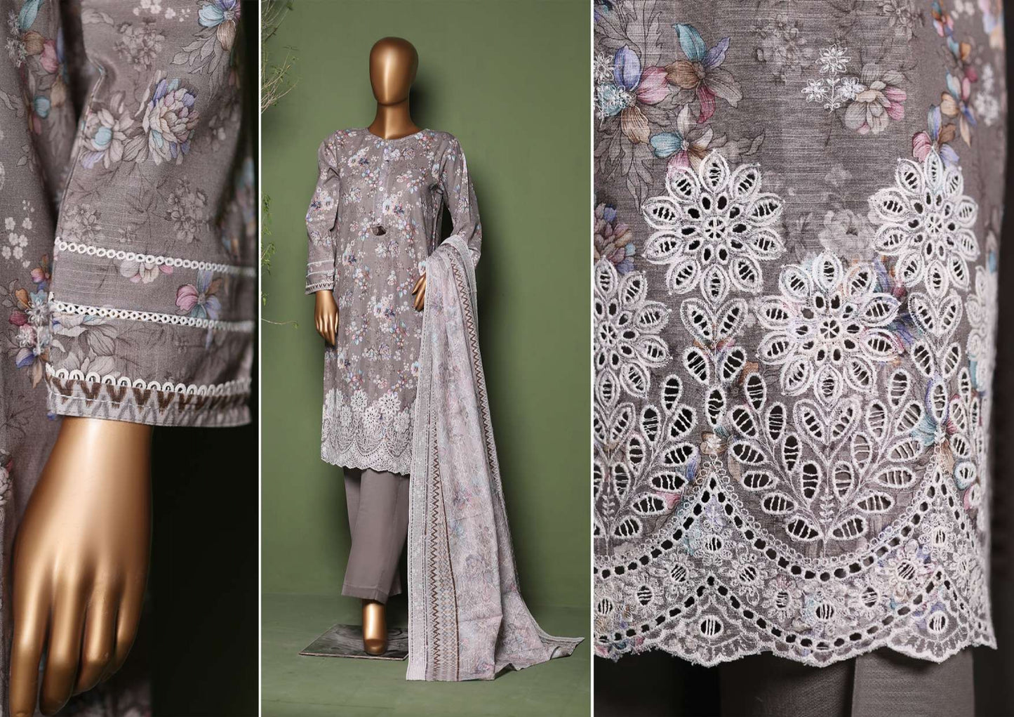 KHADDAR PRINTKARI Embroidered