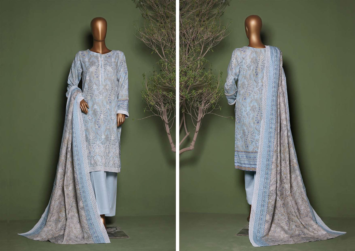KHADDAR PRINTKARI Embroidered