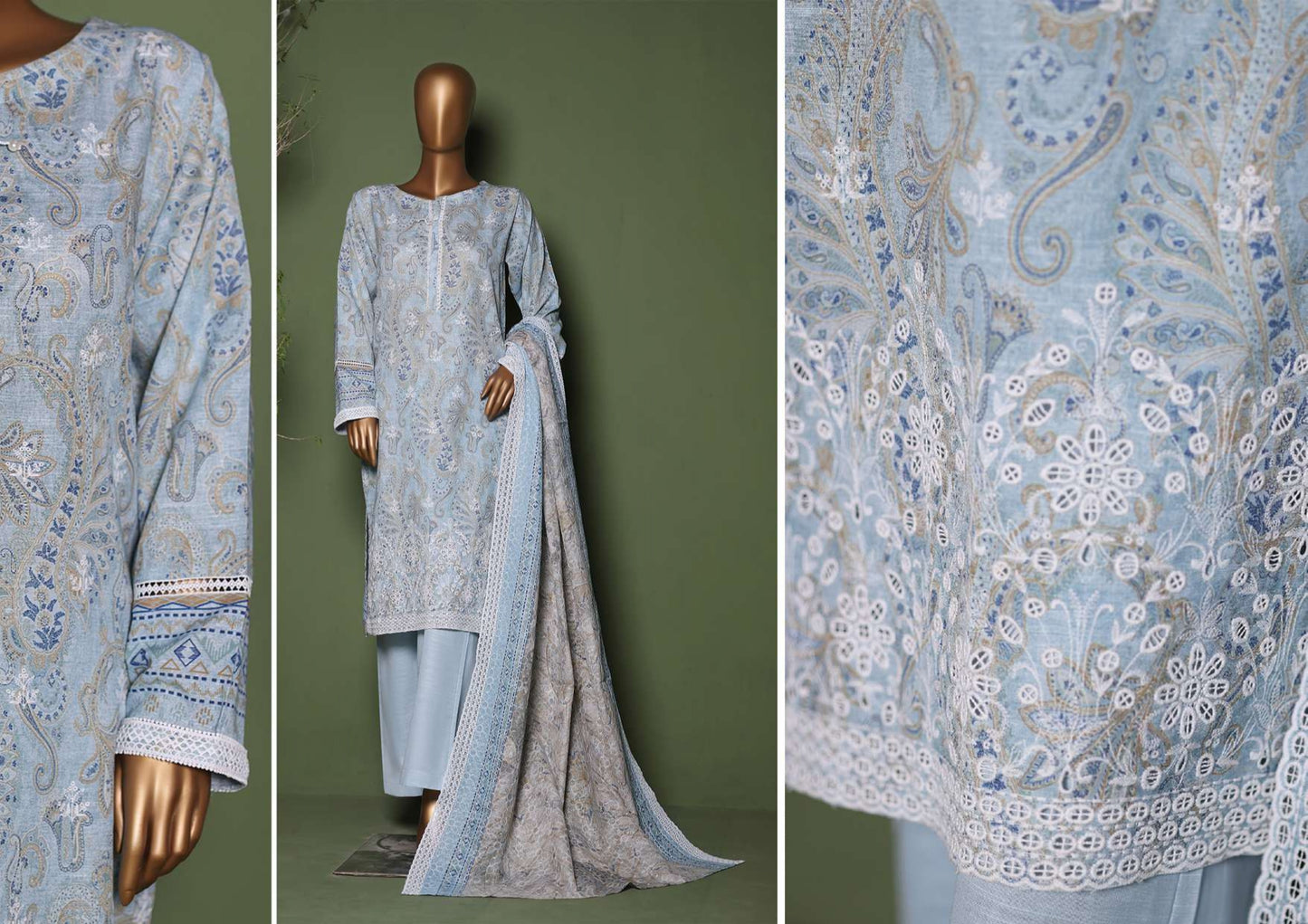 KHADDAR PRINTKARI Embroidered