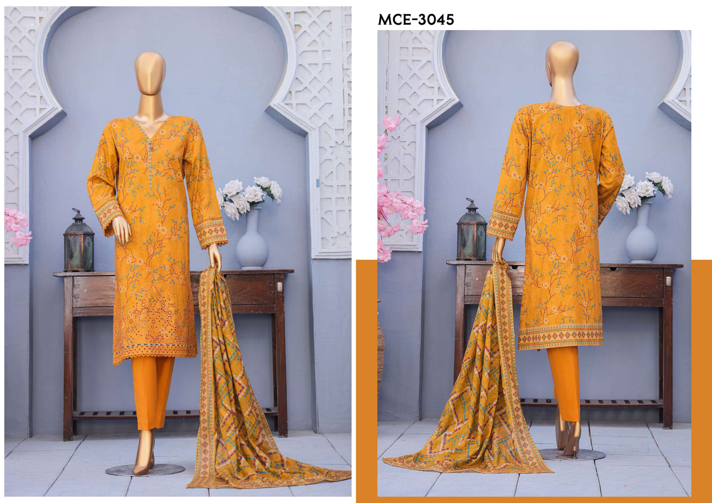 MEHAK CROSS SLUB EMBROIDERED COLLECTION