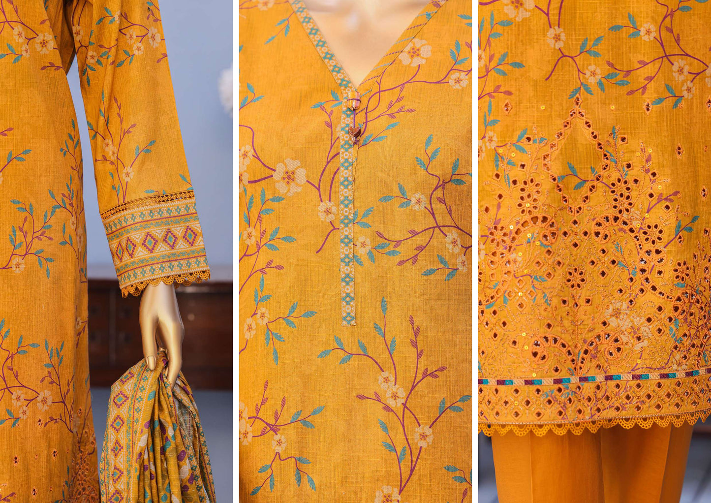 MEHAK CROSS SLUB EMBROIDERED COLLECTION