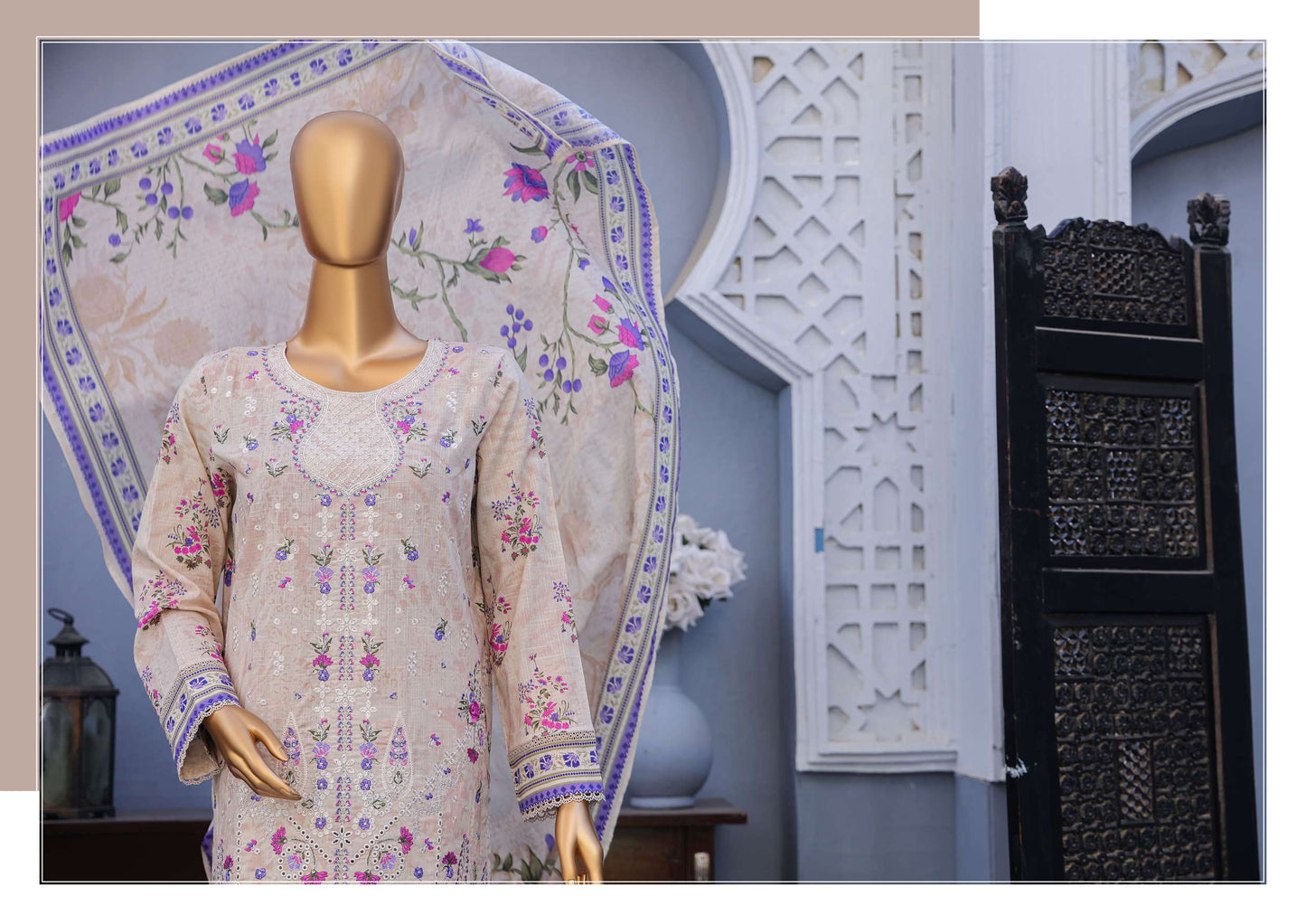 MEHAK CROSS SLUB EMBROIDERED COLLECTION