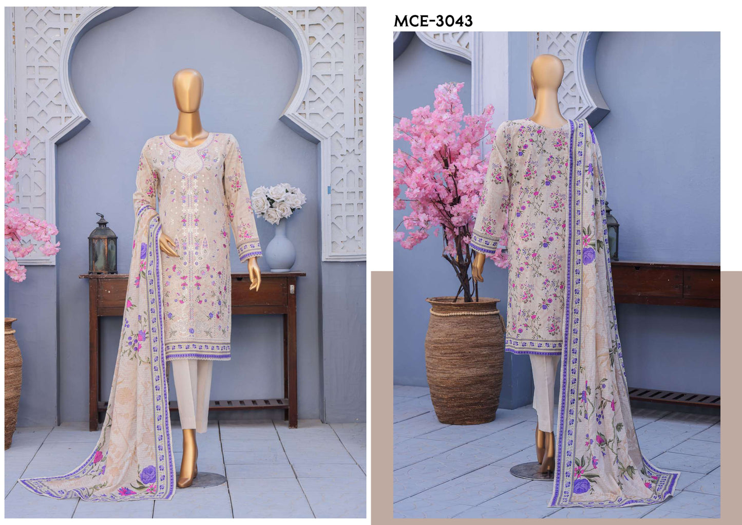 MEHAK CROSS SLUB EMBROIDERED COLLECTION