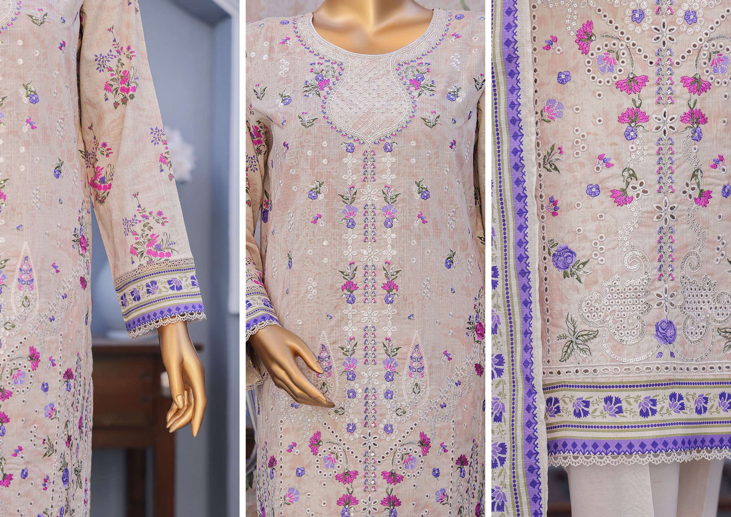 MEHAK CROSS SLUB EMBROIDERED COLLECTION