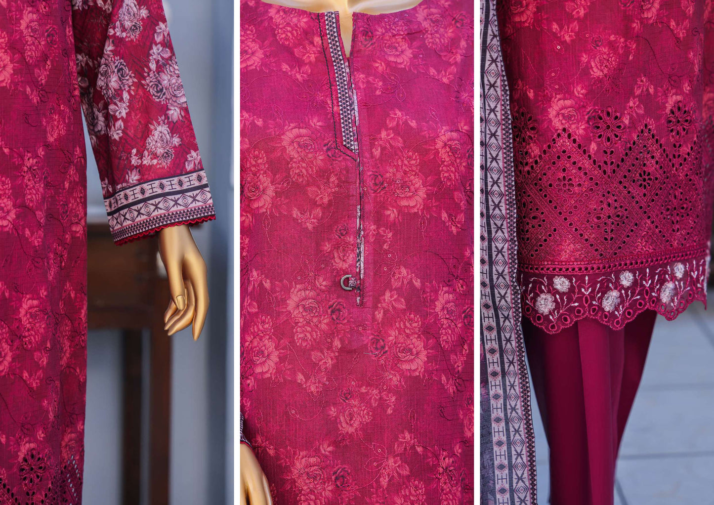 MEHAK CROSS SLUB EMBROIDERED COLLECTION