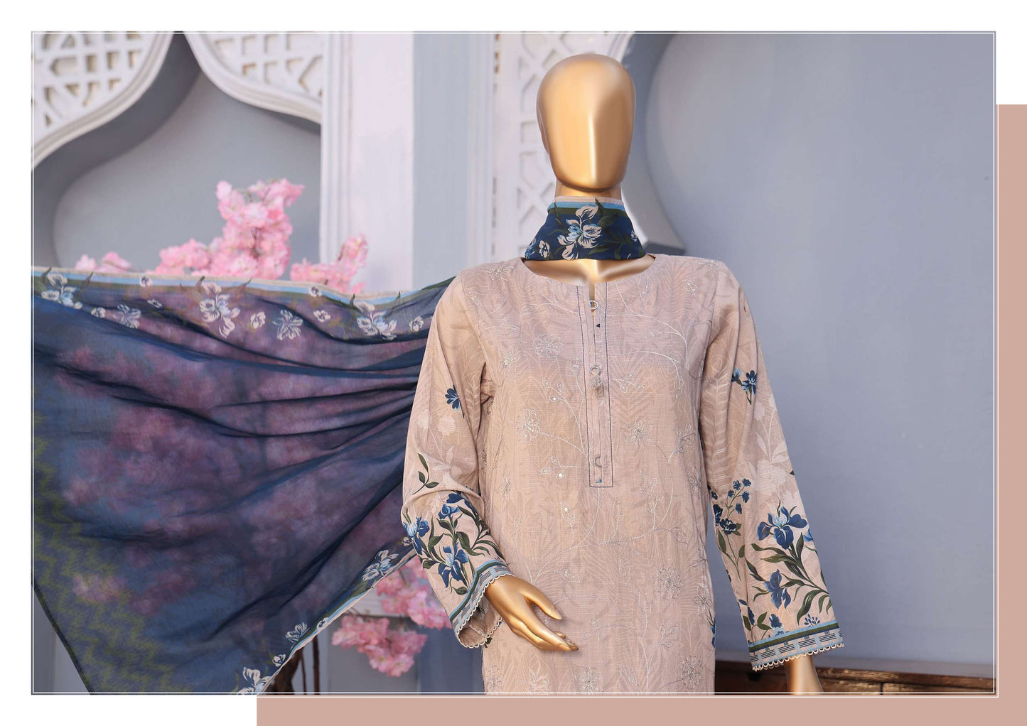 MEHAK CROSS SLUB EMBROIDERED COLLECTION