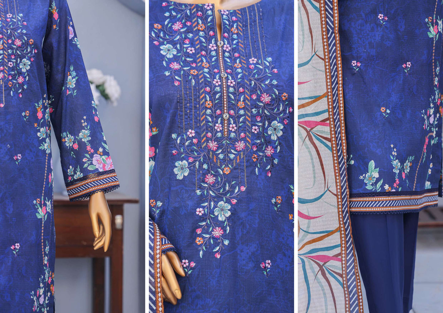 MEHAK CROSS SLUB EMBROIDERED COLLECTION