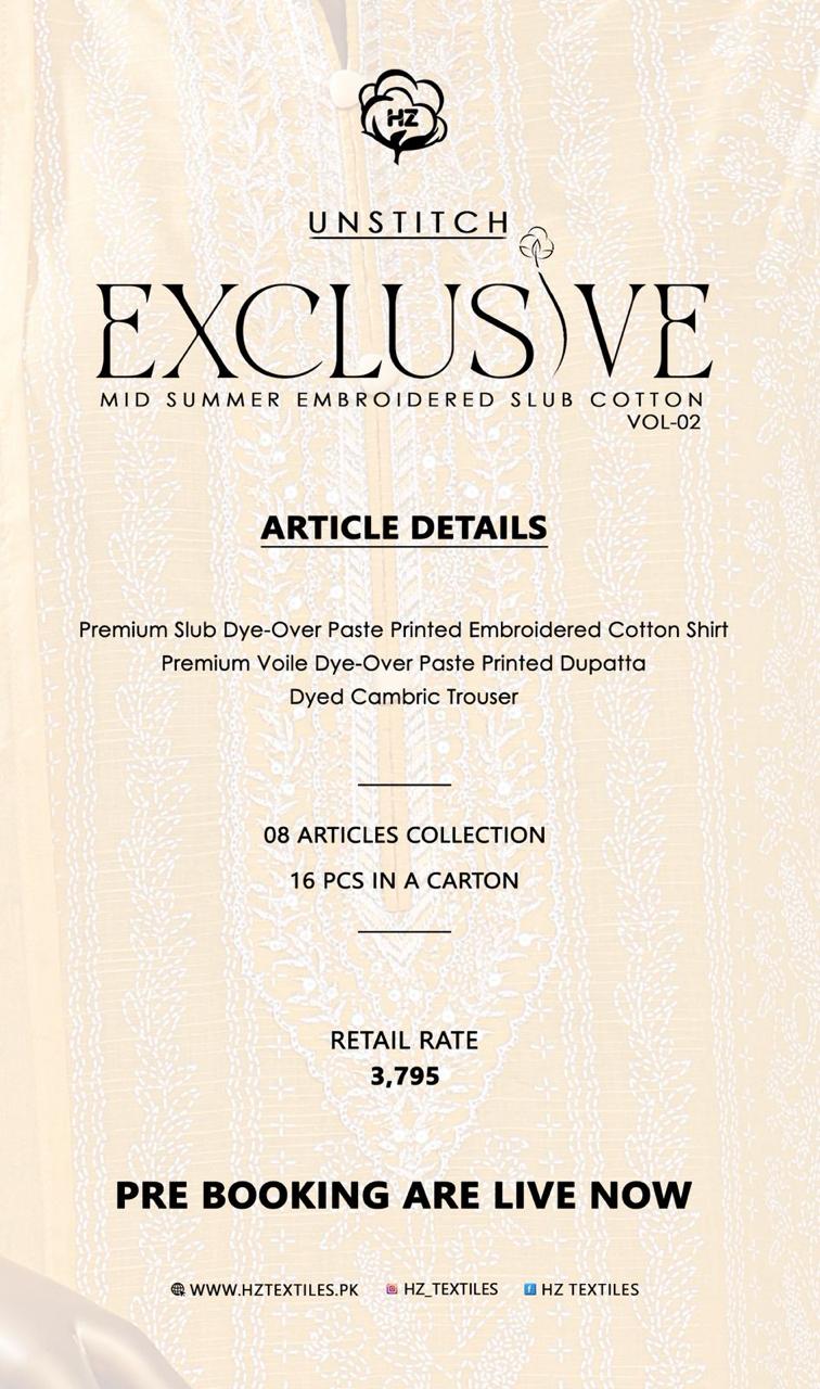 EXCLUSIVE MID SUMMER EMBROIDERED SLUB COTTON