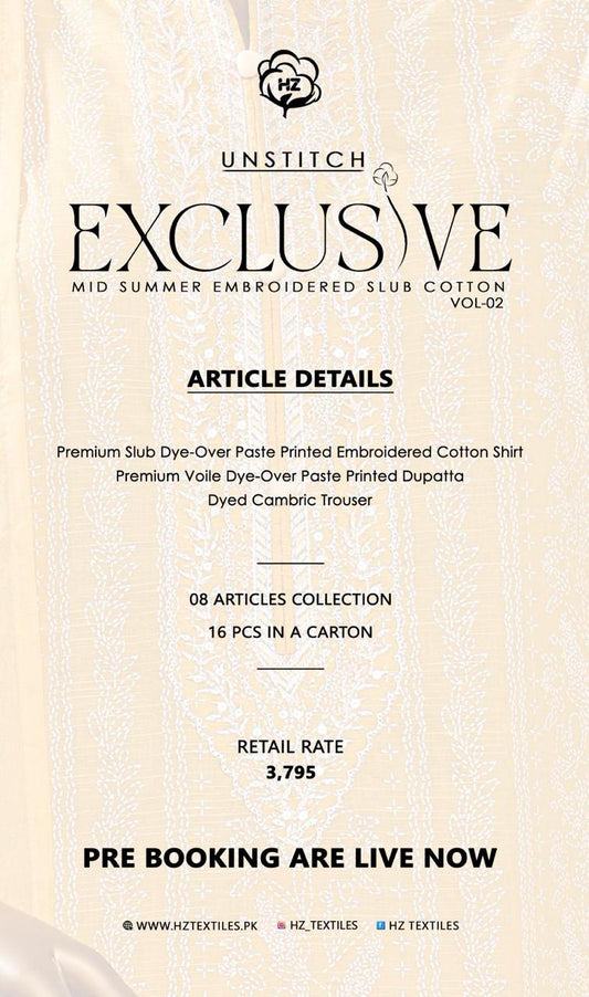 EXCLUSIVE MID SUMMER EMBROIDERED SLUB COTTON