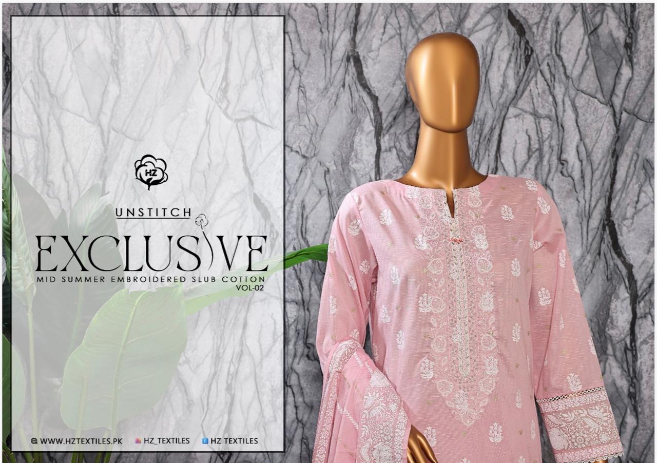 EXCLUSIVE MID SUMMER EMBROIDERED SLUB COTTON