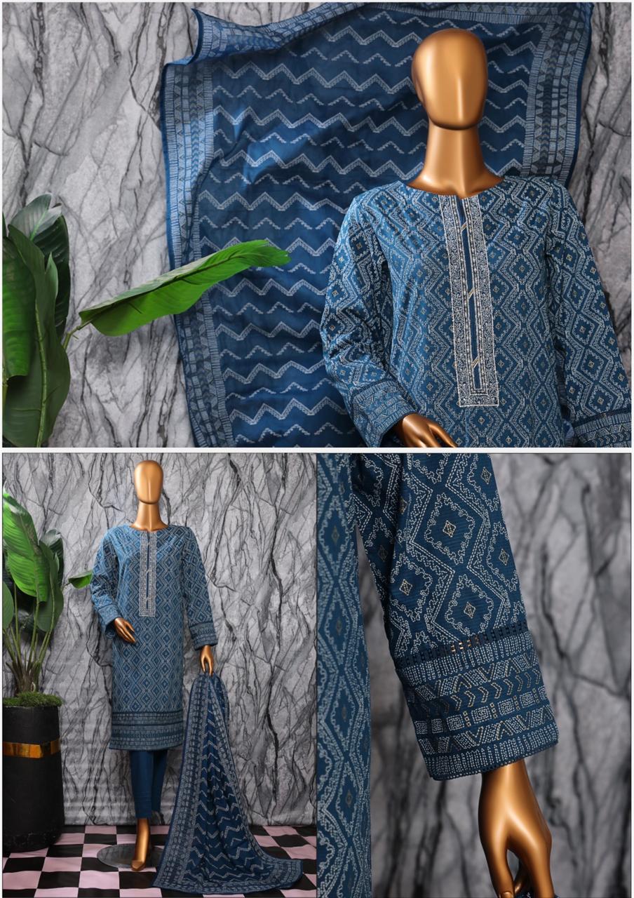 EXCLUSIVE MID SUMMER EMBROIDERED SLUB COTTON