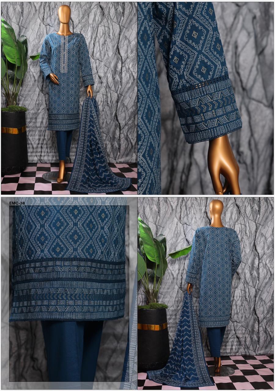 EXCLUSIVE MID SUMMER EMBROIDERED SLUB COTTON