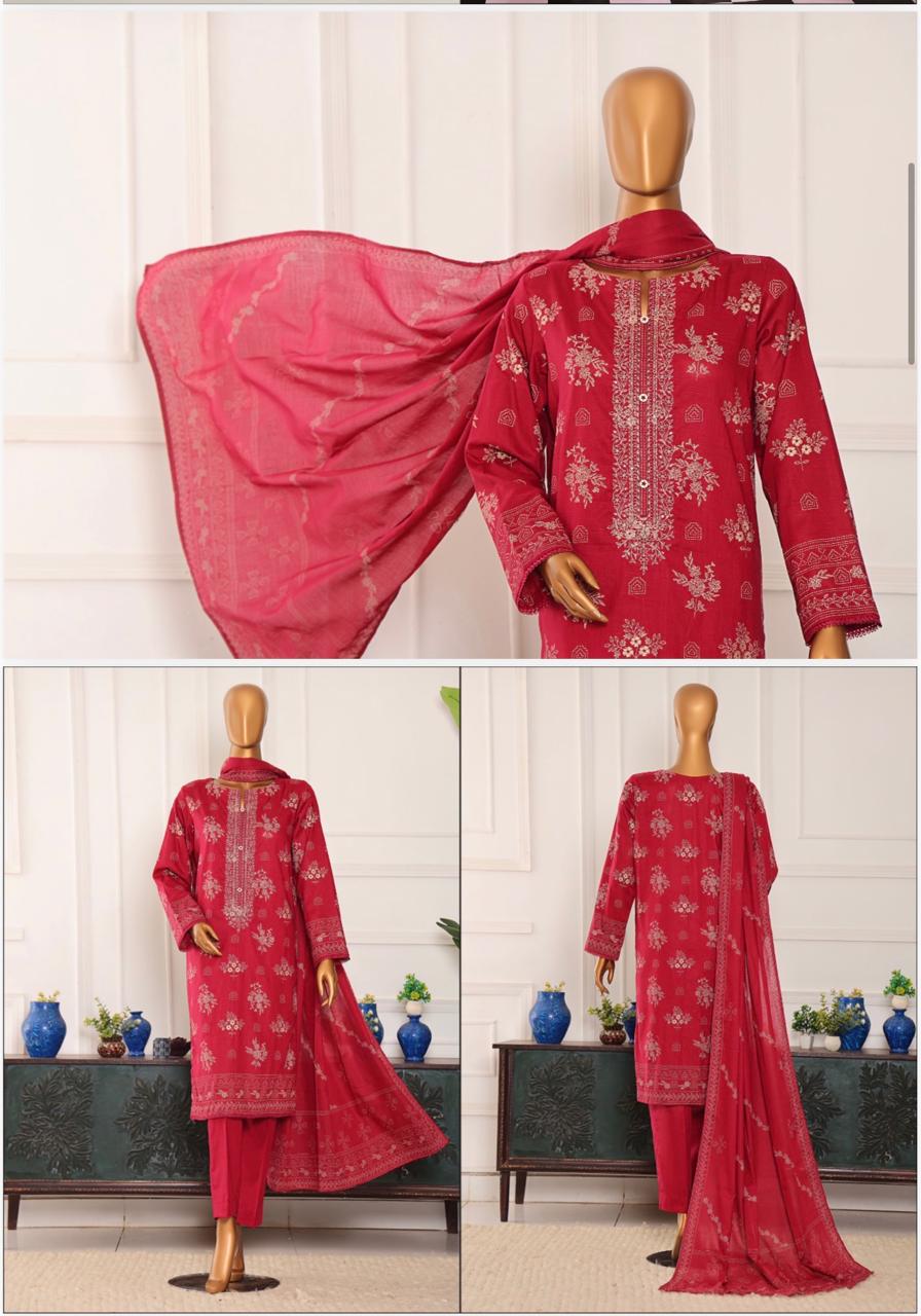 EXCLUSIVE MID SUMMER EMBROIDERED SLUB COTTON