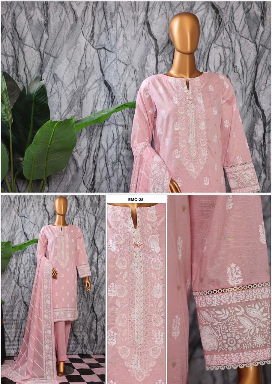 EXCLUSIVE MID SUMMER EMBROIDERED SLUB COTTON
