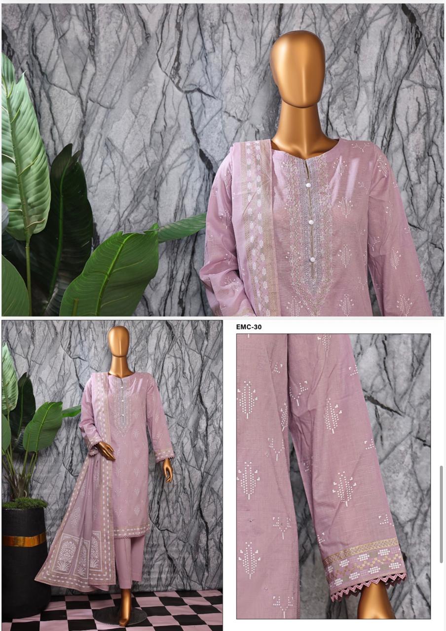 EXCLUSIVE MID SUMMER EMBROIDERED SLUB COTTON
