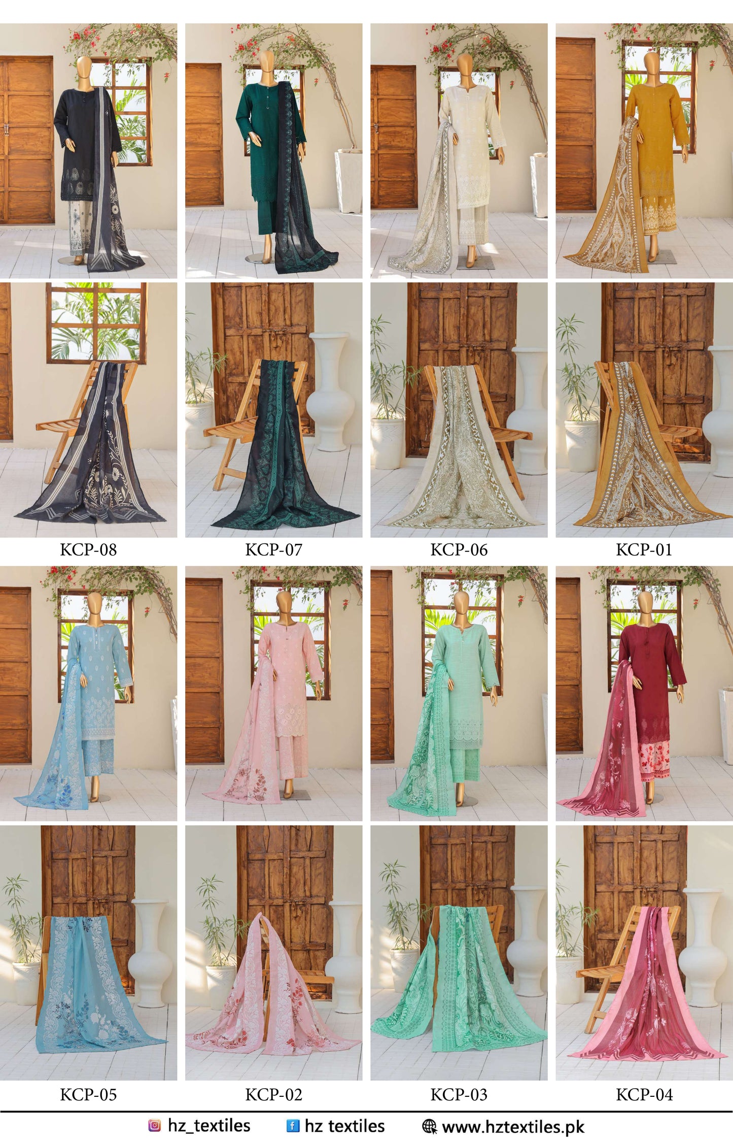 UNSTITCH KHADDAR EMBROIDERED CHIKANKARI with PASHMINA