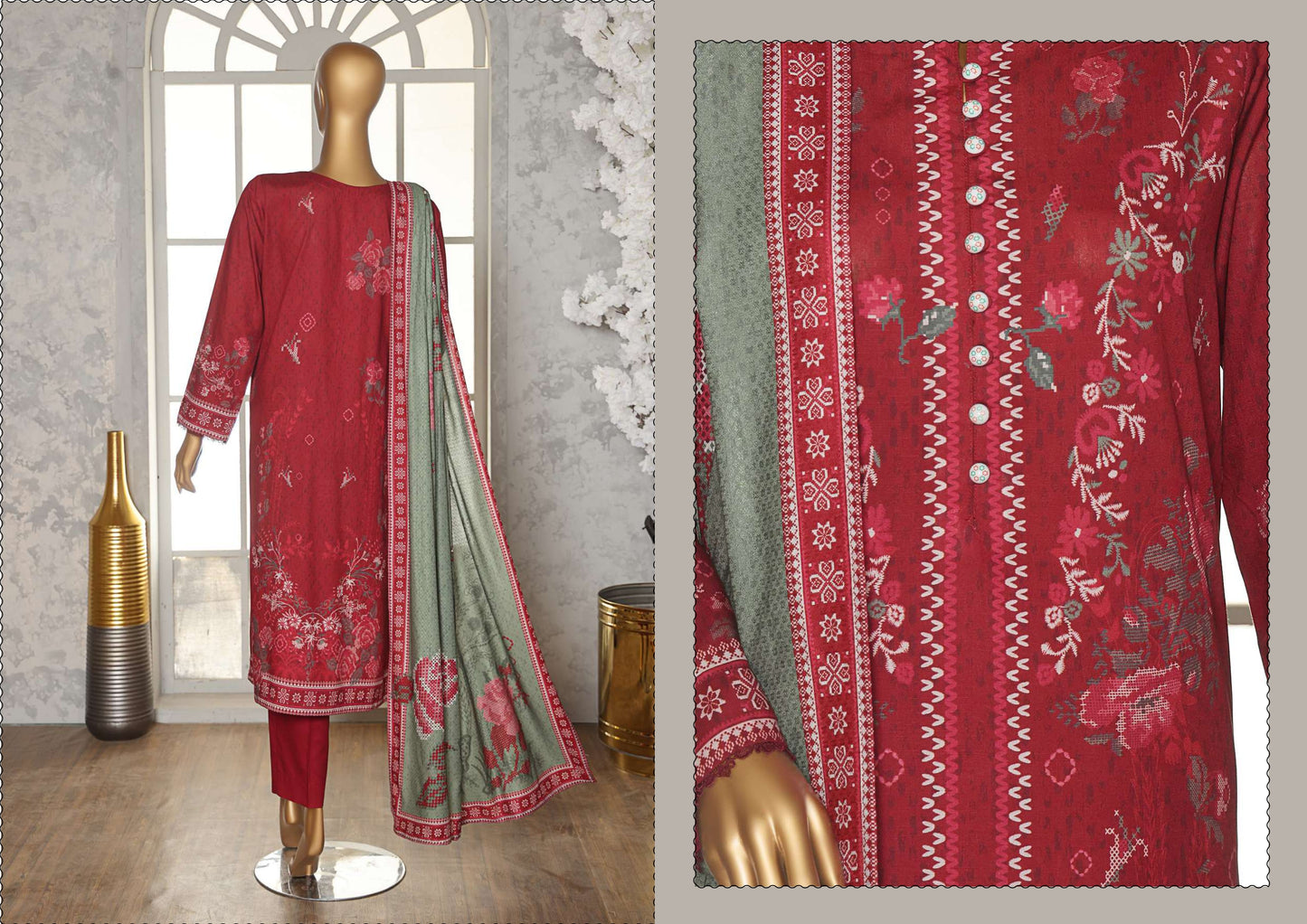 SLUB SHIRT Dobby Shaal DUPATTA