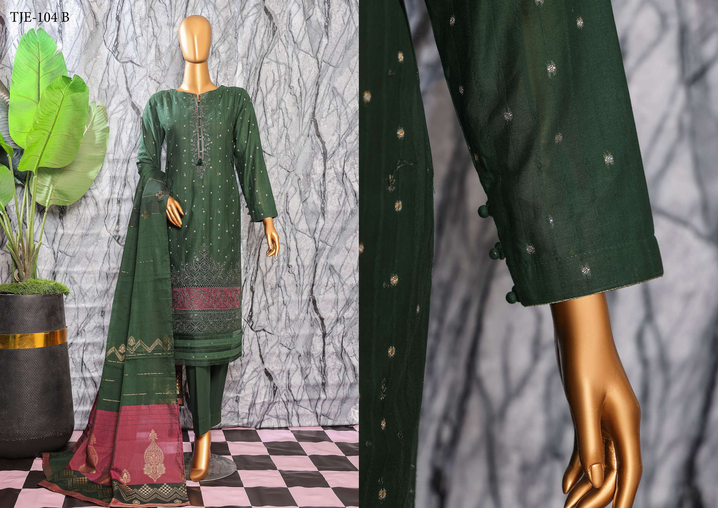 UNSTITCH Turkish Jacquard Embroidered