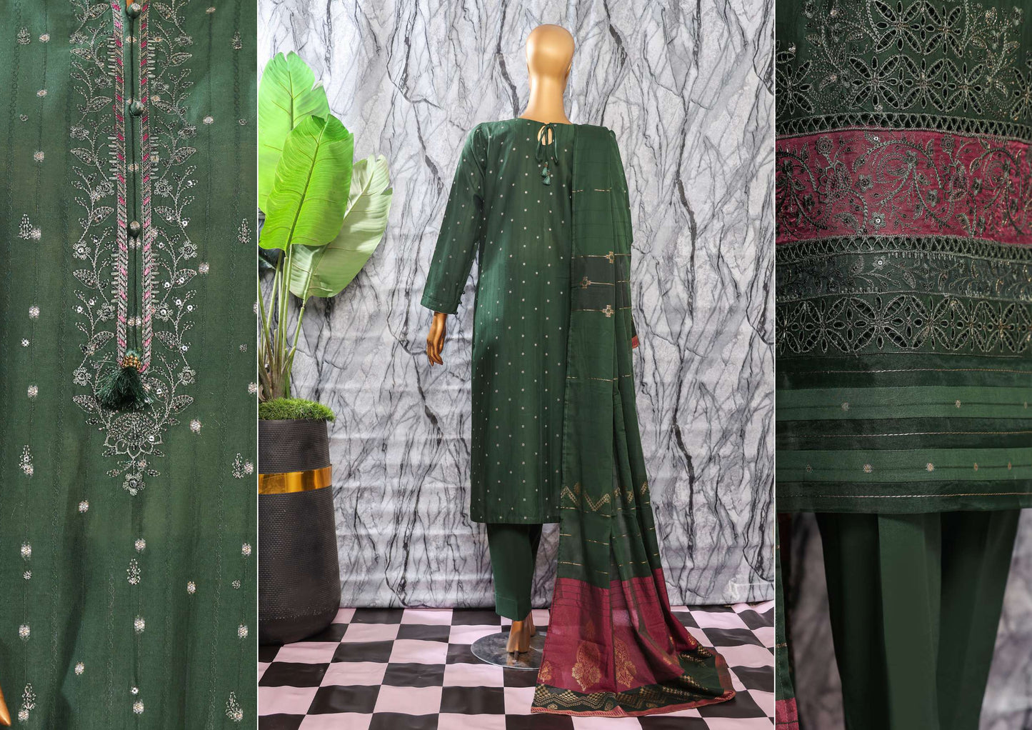 UNSTITCH Turkish Jacquard Embroidered