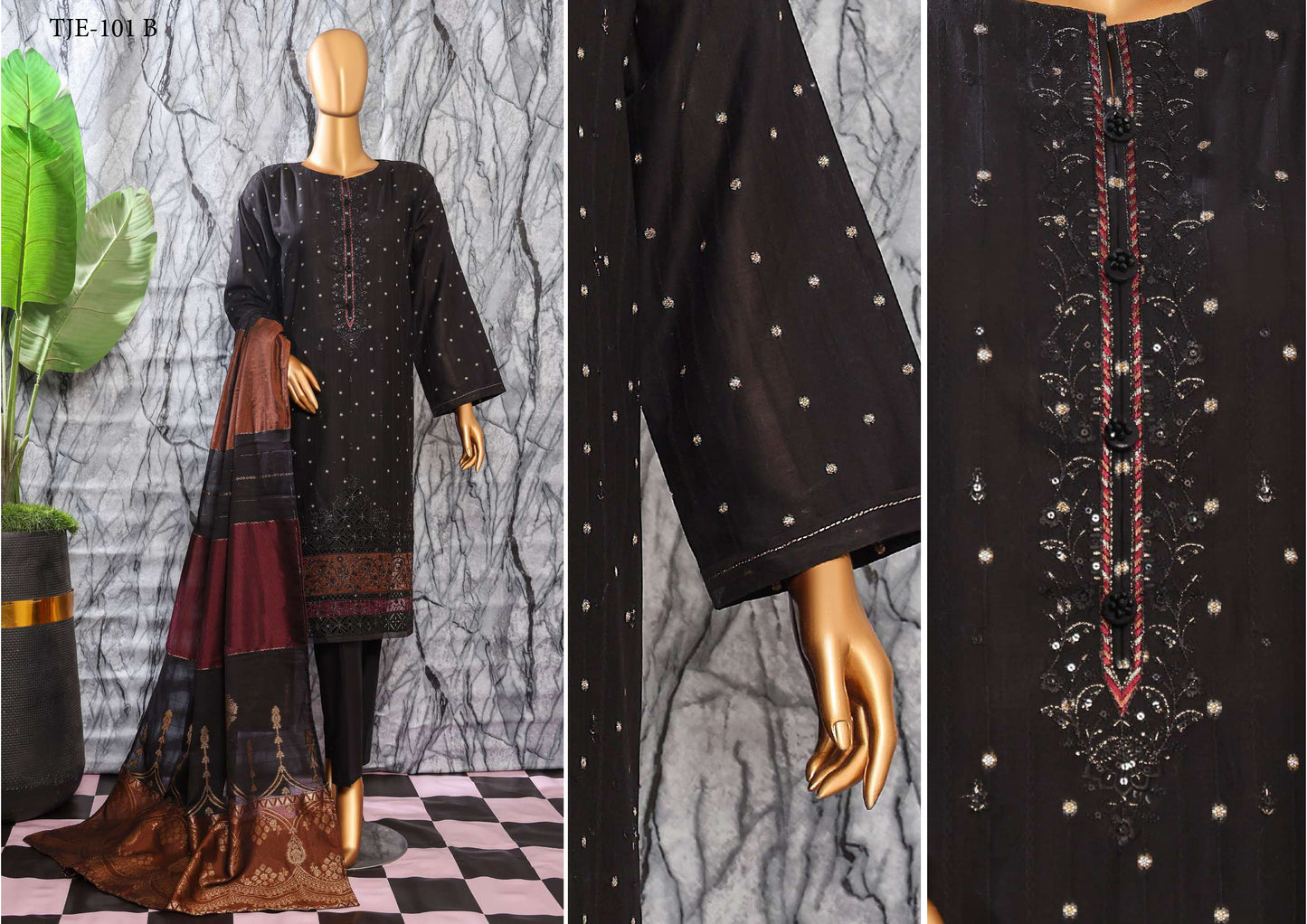 UNSTITCH Turkish Jacquard Embroidered