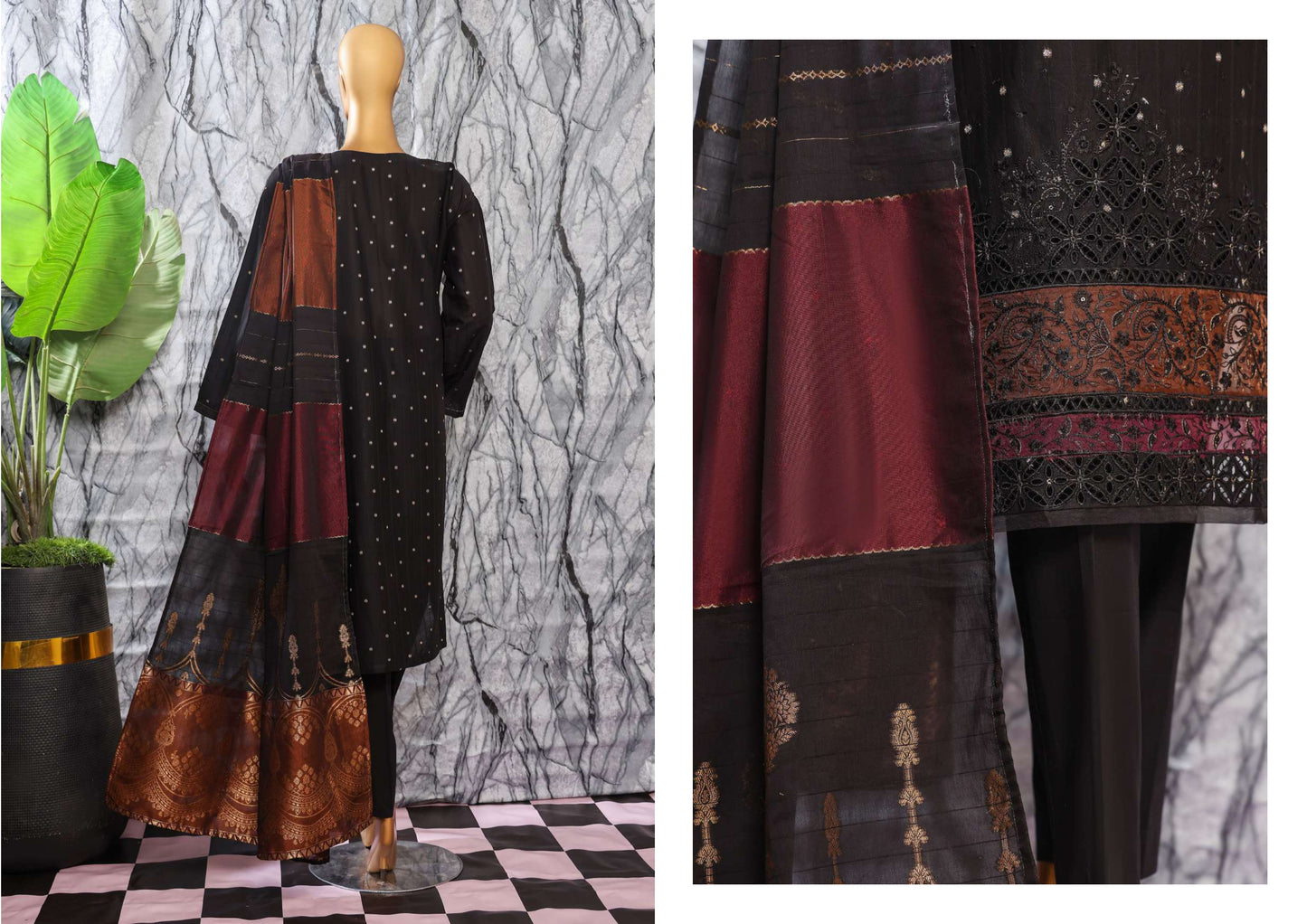 UNSTITCH Turkish Jacquard Embroidered