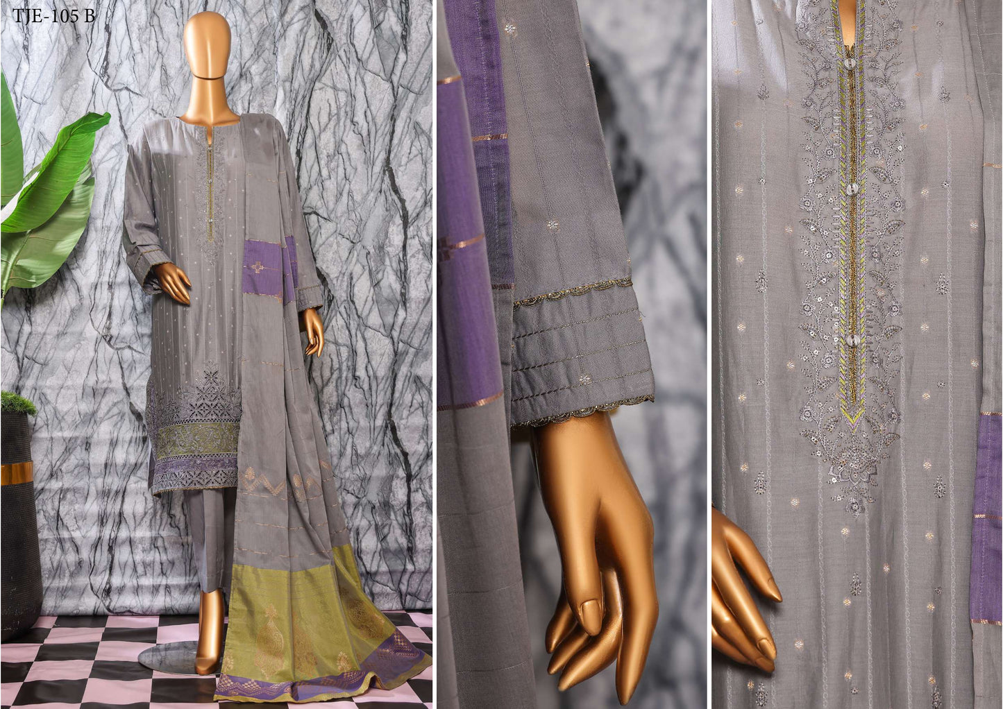 UNSTITCH Turkish Jacquard Embroidered