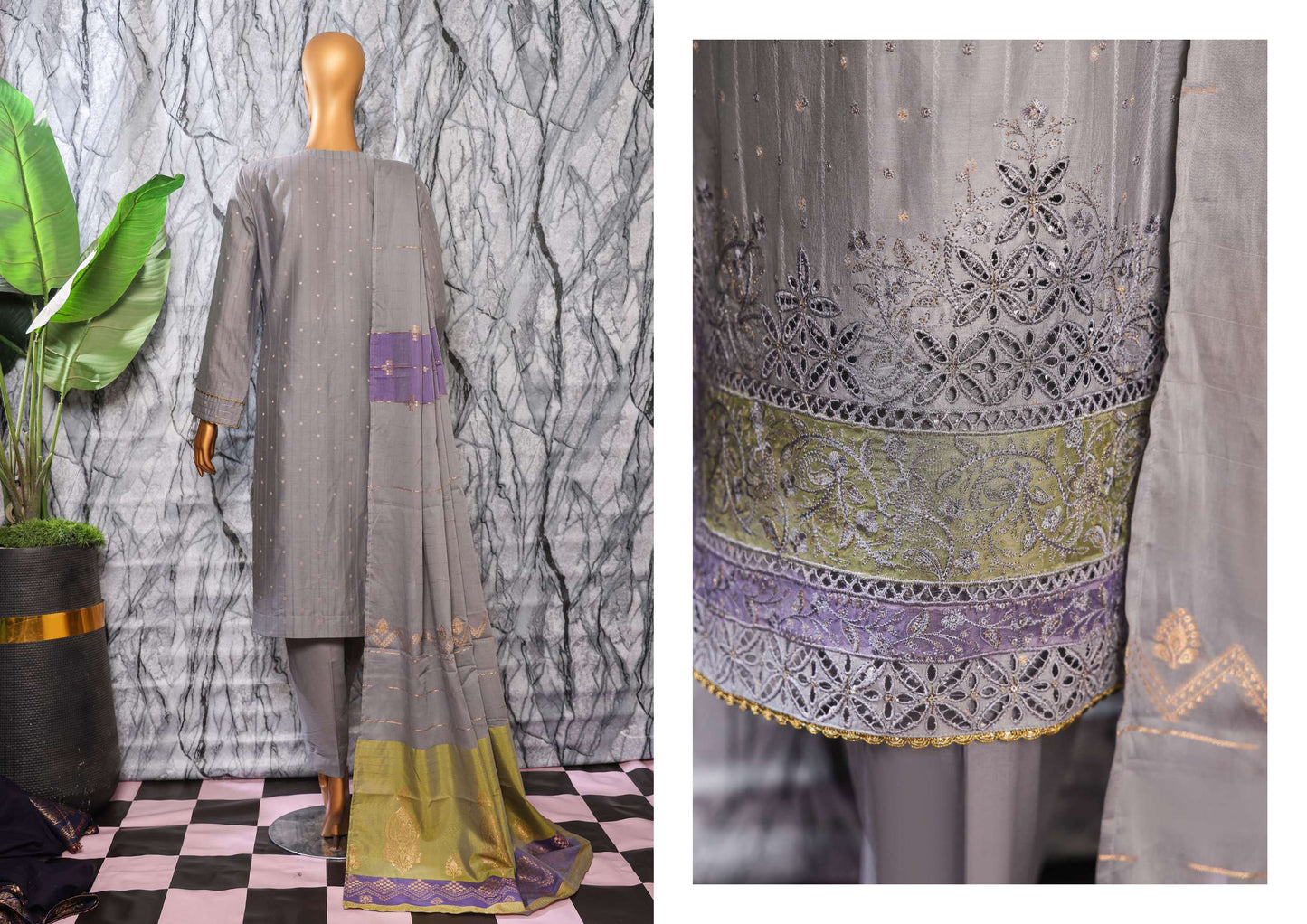 UNSTITCH Turkish Jacquard Embroidered