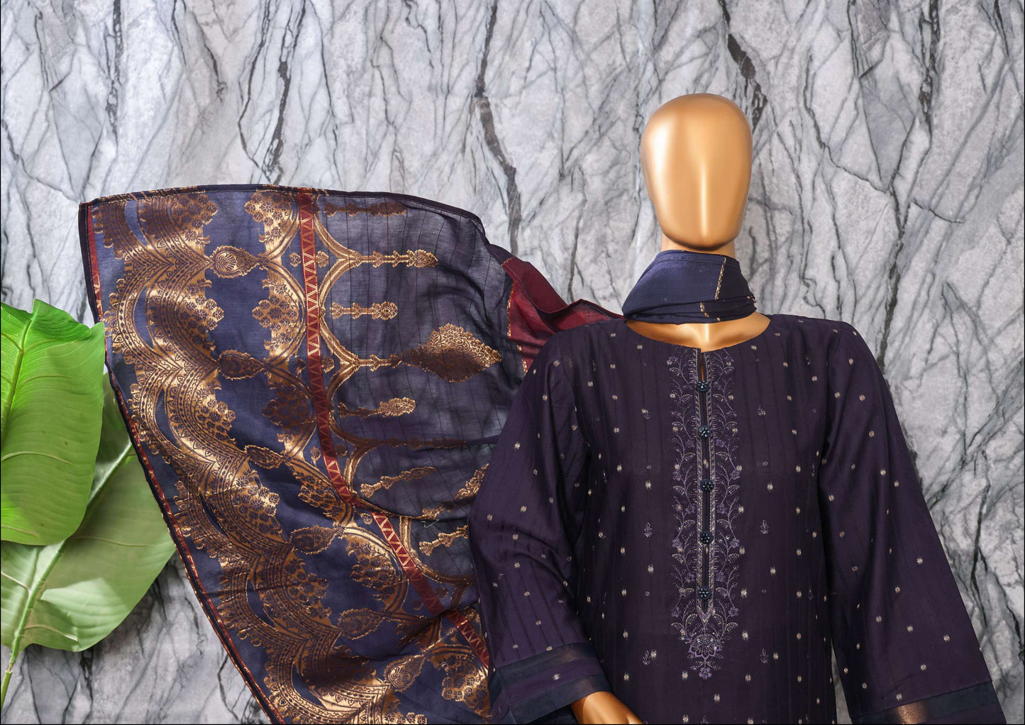 UNSTITCH Turkish Jacquard Embroidered