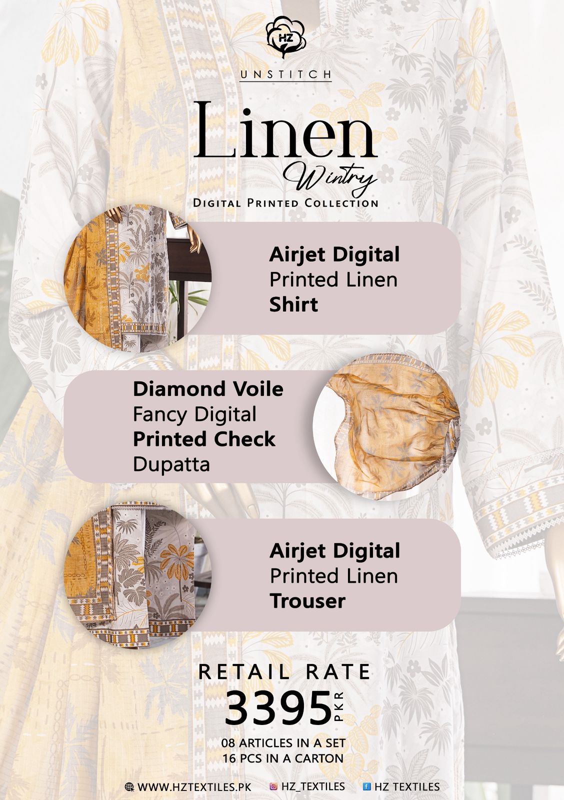 EXCLUSVE MID SUMMER EMBROIDERED SLUB COTTON