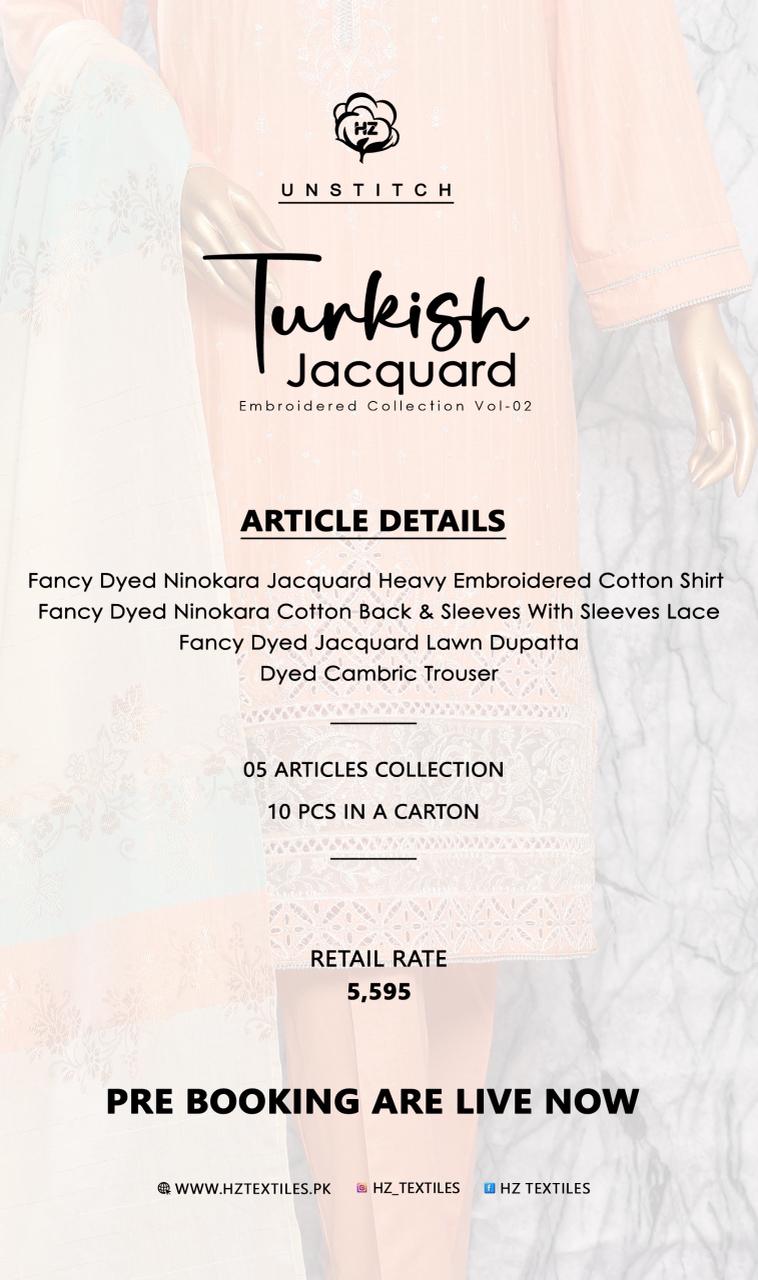 UNSTITCH Turkish Jacquard Embroidered