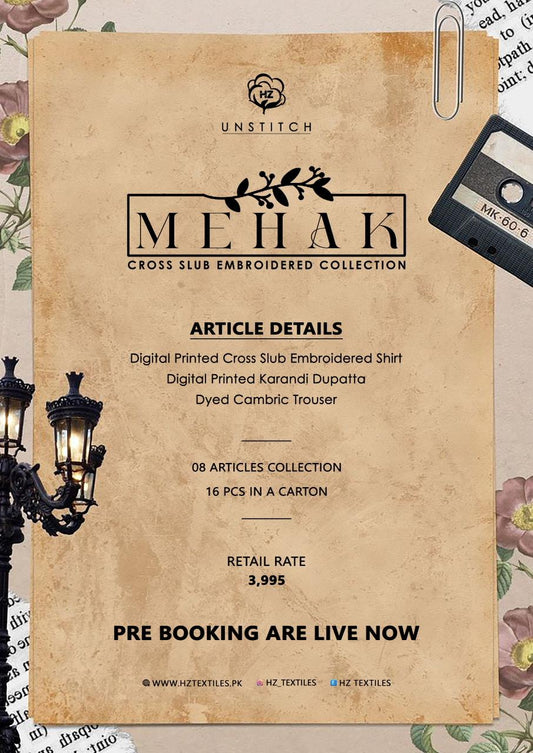 MEHAK CROSS SLUB EMBROIDERED COLLECTION